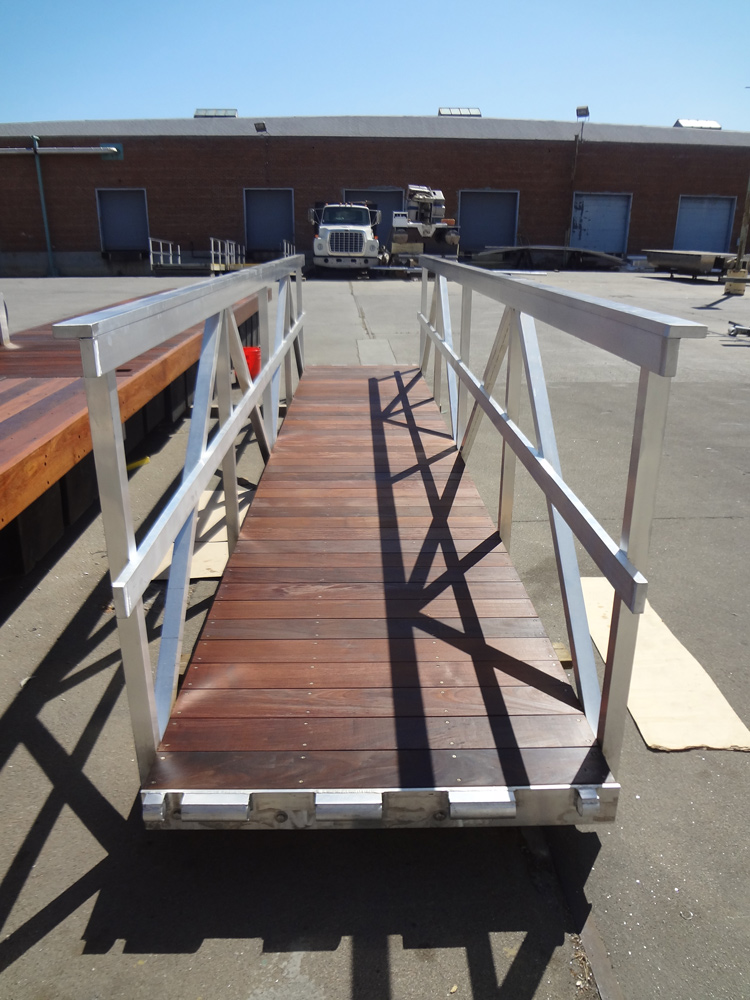 Aluminum gangway with hardwood decking MidCal Construction